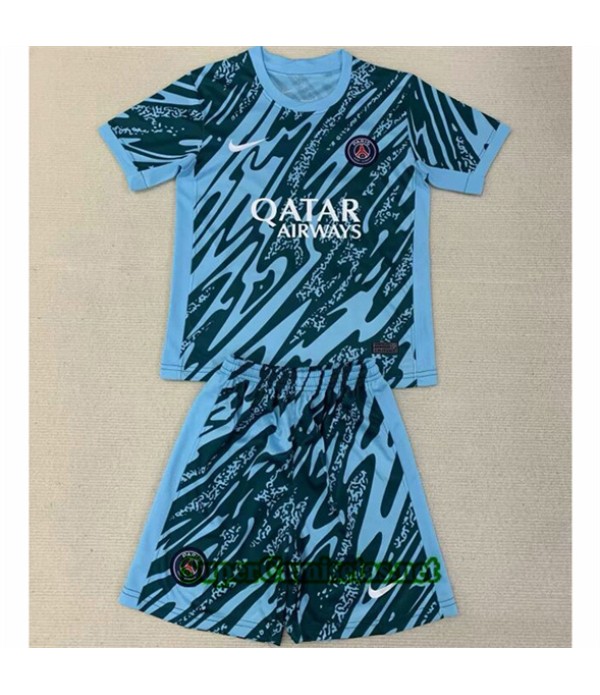 Tailandia Equipacion Camiseta Psg Niño Portero Azul 2024 2025