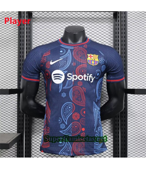 Tailandia Equipacion Camiseta Player Barcelona Training Azul 2024 2025