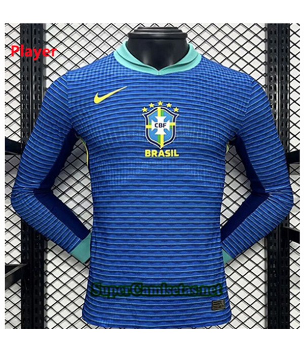 Tailandia Segunda Equipacion Camiseta Player Brasil Manga Larga 2024 2025