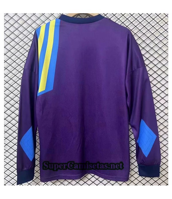 Tailandia Equipacion Camiseta Manchester United Portero Manga Larga Púrpura Hombre 1992 93