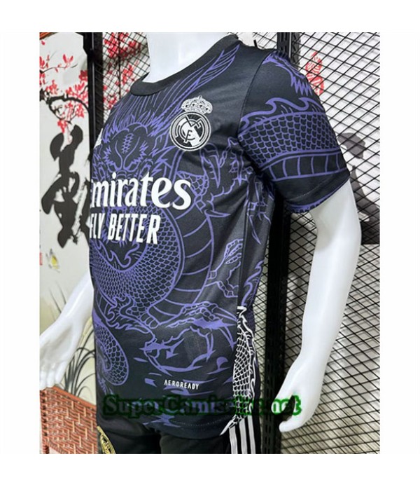 Tailandia Equipacion Camiseta Real Madrid Niño Dragon Édition Spéciale Negro/púrpura 2024 2025