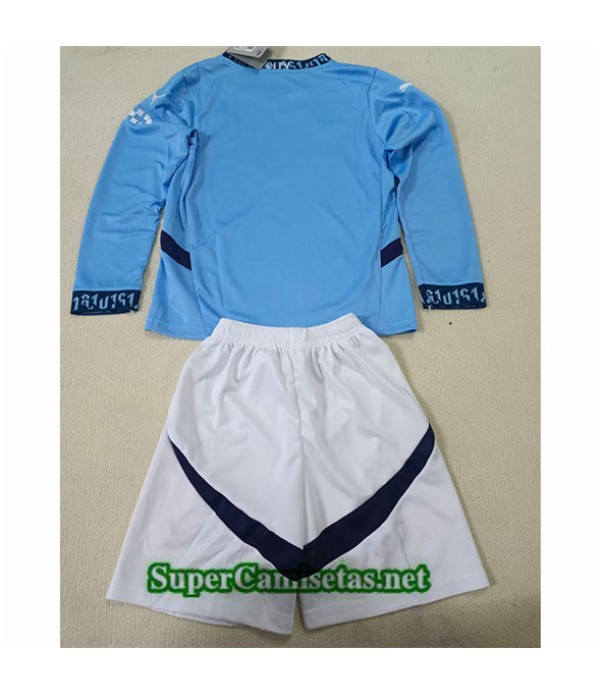 Tailandia Primera Equipacion Camiseta Manchester City Niño Manga Larga 2024 2025