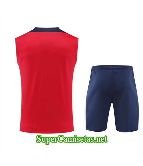 Tailandia Camiseta Kit De Entrenamiento Atletico Madrid Sin Mangas Rojo 2024 2025