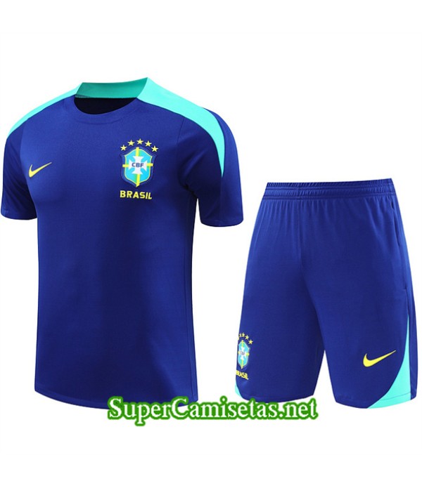 Tailandia Camiseta Kit De Entrenamiento Brasil Azul 2024 2025
