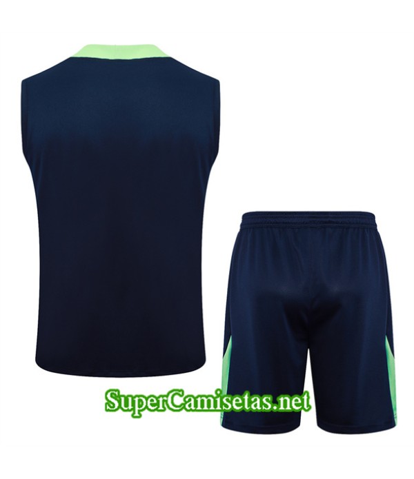 Tailandia Camiseta Kit De Entrenamiento Brasil Sin Mangas Azul Marino 2024 2025