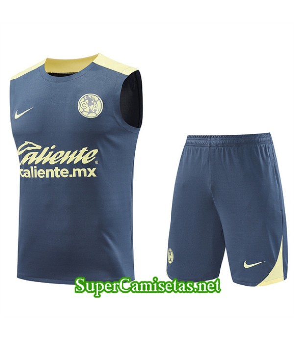 Tailandia Camiseta Kit De Entrenamiento Cf América Sin Mangas Gris 2024 2025