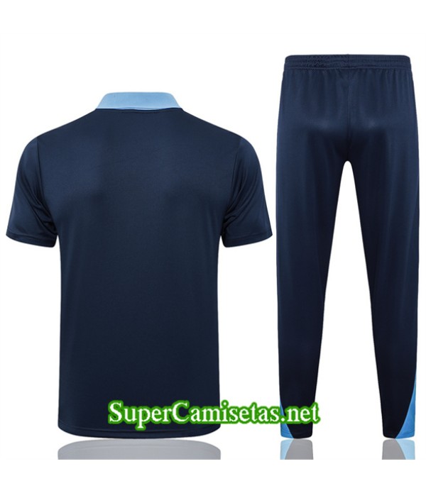 Tailandia Camiseta Kit De Entrenamiento Chelsea Polo Azul Marino 2024 2025