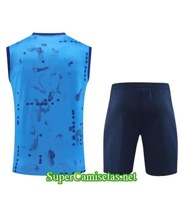 Tailandia Camiseta Kit De Entrenamiento Chelsea Sin Mangas Azul Cielo 2024 2025