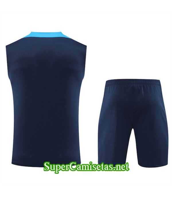 Tailandia Camiseta Kit De Entrenamiento Chelsea Sin Mangas Azul Marino 2024 2025