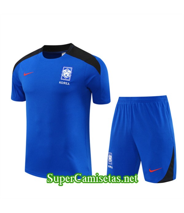 Tailandia Camiseta Kit De Entrenamiento Corea Niño Azul 2024 2025