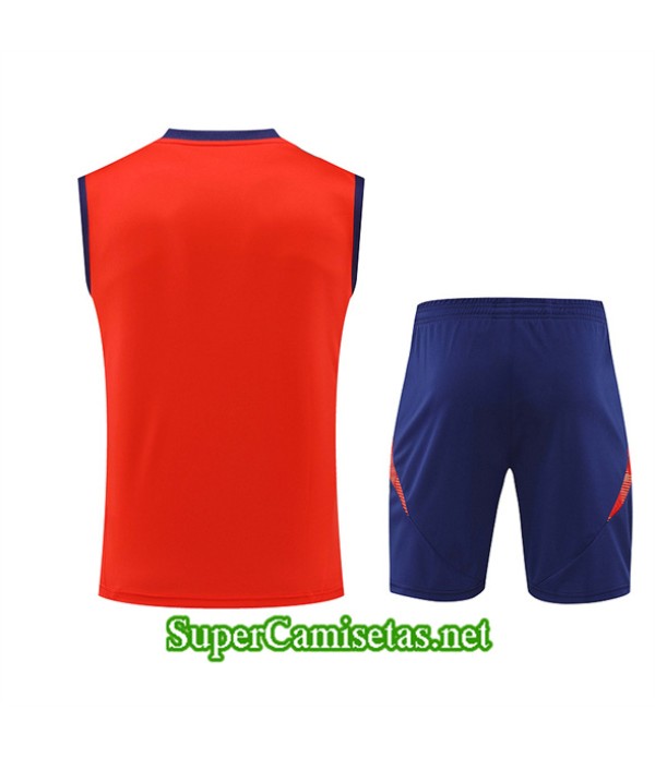 Tailandia Camiseta Kit De Entrenamiento Espana Sin Mangas Rojo 2024 2025