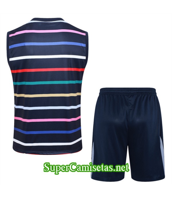 Tailandia Camiseta Kit De Entrenamiento Francia Sin Mangas Azul Marino 2024 2025