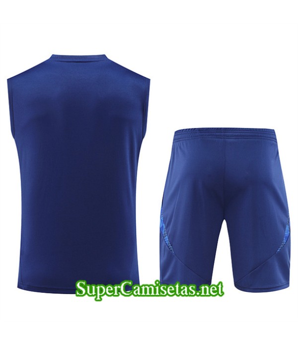 Tailandia Camiseta Kit De Entrenamiento Italia Sin Mangas Azul Marino 2024 2025