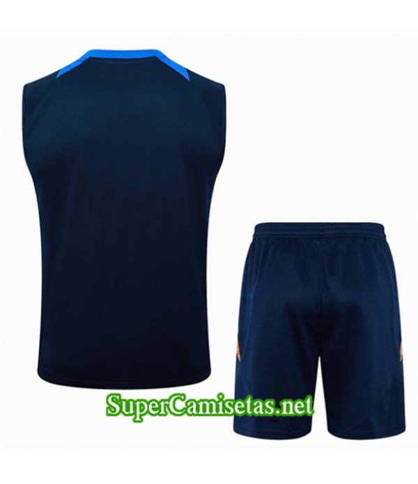 Tailandia Camiseta Kit De Entrenamiento Juventus Sin Mangas Azul 2024 2025