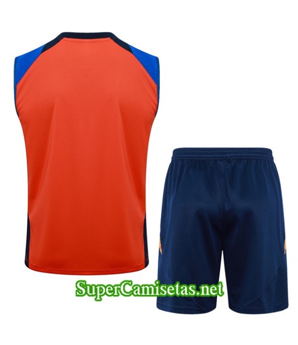 Tailandia Camiseta Kit De Entrenamiento Juventus Sin Mangas Naranja 2024 2025