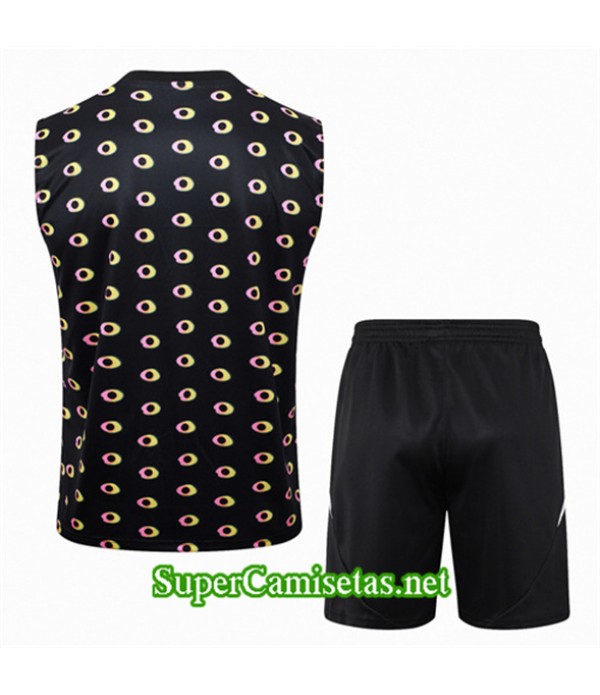 Tailandia Camiseta Kit De Entrenamiento Juventus Sin Mangas Negro 2024 2025