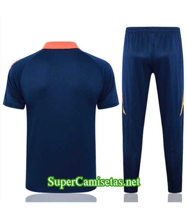 Tailandia Camiseta Kit De Entrenamiento Manchester United Polo Azul Marino 2024 2025