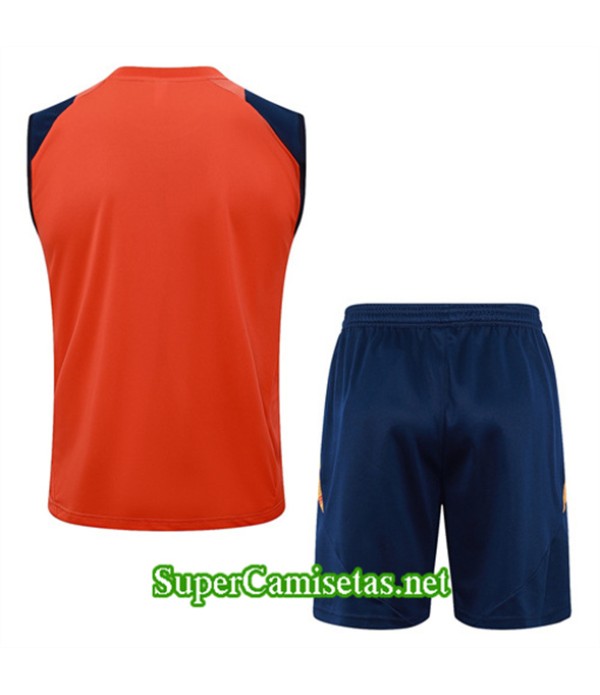 Tailandia Camiseta Kit De Entrenamiento Manchester United Sin Mangas Naranja 2024 2025