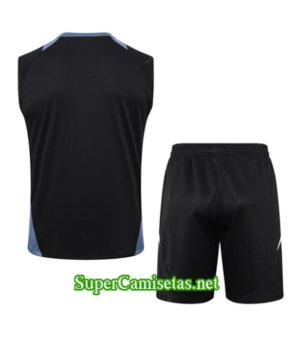 Tailandia Camiseta Kit De Entrenamiento Manchester United Sin Mangas Negro 2024 2025