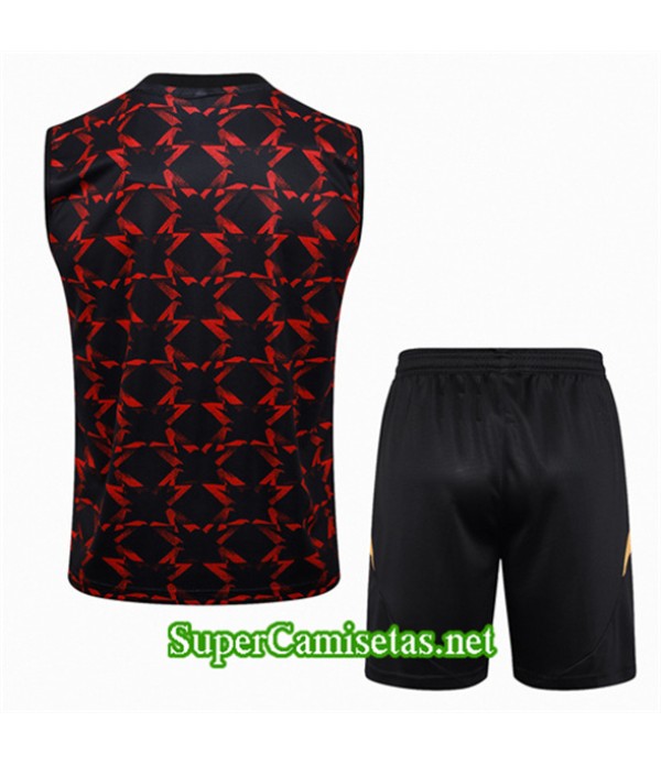 Tailandia Camiseta Kit De Entrenamiento Manchester United Sin Mangas Negro 2024 2025