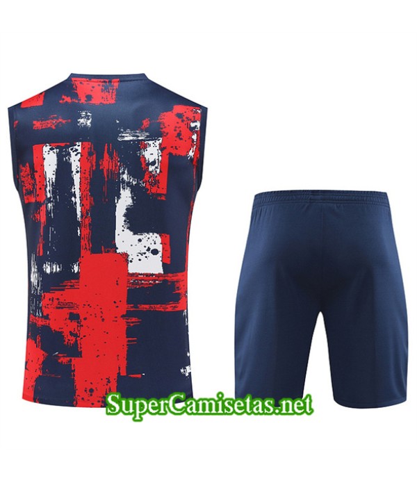 Tailandia Camiseta Kit De Entrenamiento Paris Psg Sin Mangas Azul Marino 2024 2025