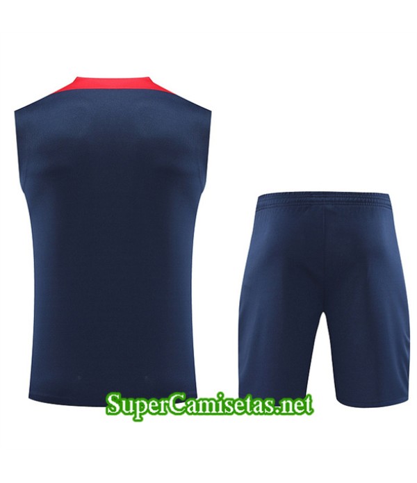 Tailandia Camiseta Kit De Entrenamiento Paris Psg Sin Mangas Azul Marino 2024 2025