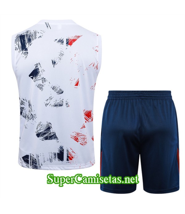 Tailandia Camiseta Kit De Entrenamiento Paris Psg Sin Mangas Blanco 2024 2025