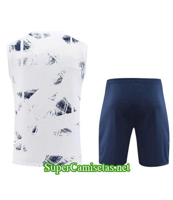 Tailandia Camiseta Kit De Entrenamiento Paris Psg Sin Mangas Blanco 2024 2025