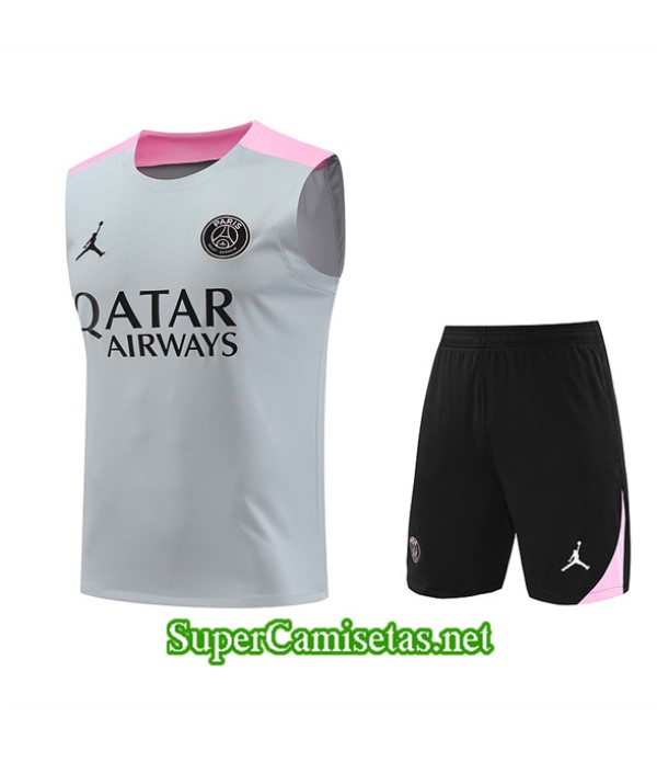 Tailandia Camiseta Kit De Entrenamiento Paris Psg Sin Mangas Albaricoque 2024 2025