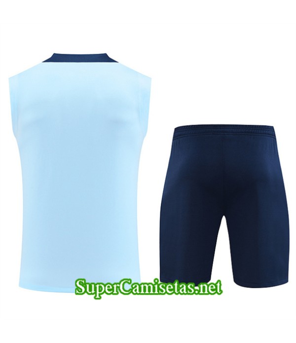 Tailandia Camiseta Kit De Entrenamiento Paris Psg Sin Mangas Azul Claro 2024 2025