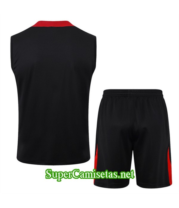 Tailandia Camiseta Kit De Entrenamiento Paris Psg Sin Mangas Negro 2024 2025