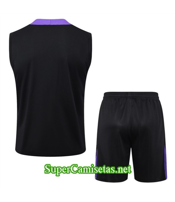 Tailandia Camiseta Kit De Entrenamiento Paris Psg Sin Mangas Negro 2024 2025