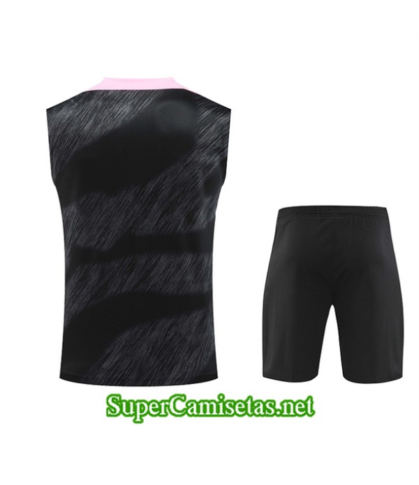 Tailandia Camiseta Kit De Entrenamiento Paris Psg Sin Mangas Negro 2024 2025