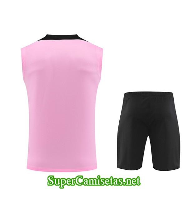 Tailandia Camiseta Kit De Entrenamiento Paris Psg Sin Mangas Rosa 2024 2025