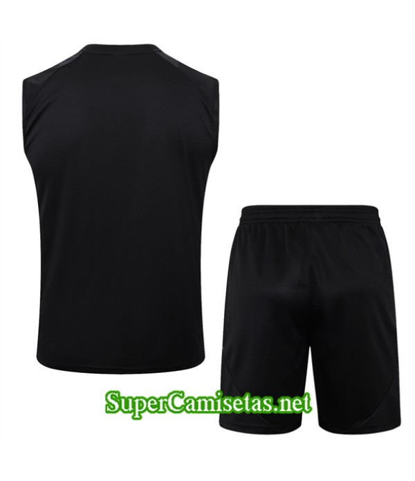 Tailandia Camiseta Kit De Entrenamiento Real Madrid Sin Mangas Negro 2024 2025