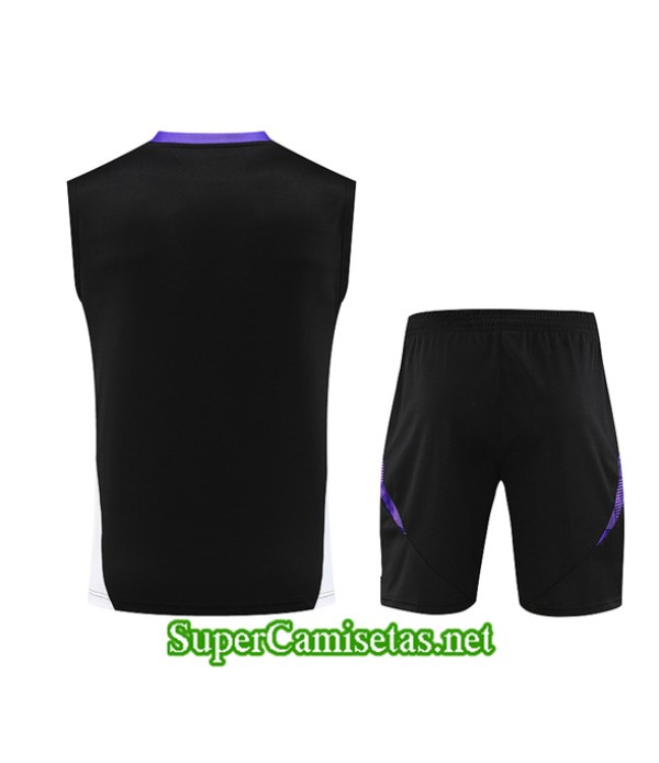 Tailandia Camiseta Kit De Entrenamiento Real Madrid Sin Mangas Negro 2024 2025