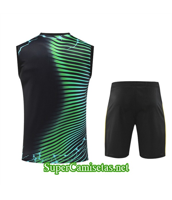 Tailandia Camiseta Kit De Entrenamiento Real Madrid Sin Mangas Negro 2024 2025