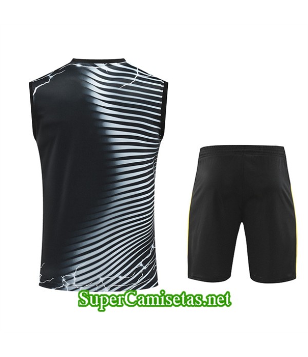 Tailandia Camiseta Kit De Entrenamiento Real Madrid Sin Mangas Negro 2024 2025