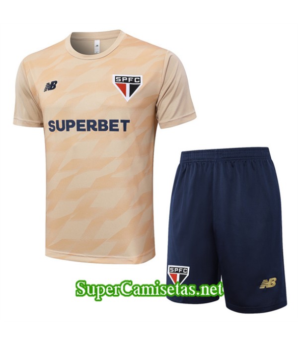 Tailandia Camiseta Kit De Entrenamiento Sao Paulo Amarillo 2024 2025