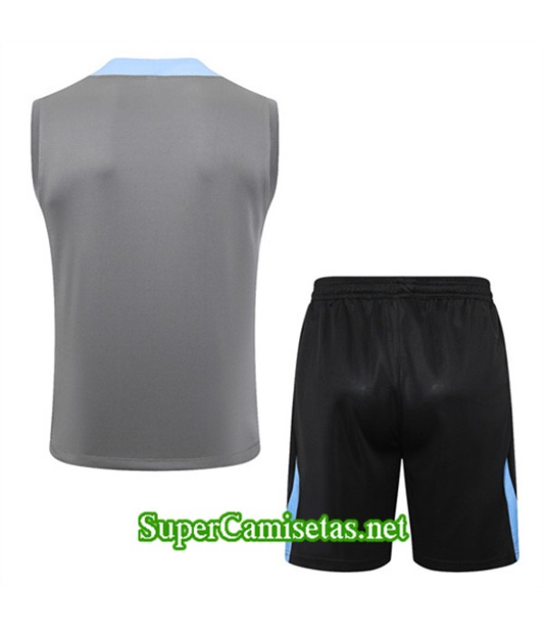 Tailandia Camiseta Kit De Entrenamiento Tottenham Hotspur Sin Mangas Gris Oscuro 2024 2025