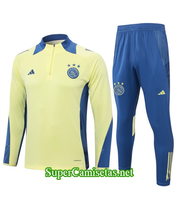 Tailandia Chándal Ajax Niño Amarillo Claro 2024 2025