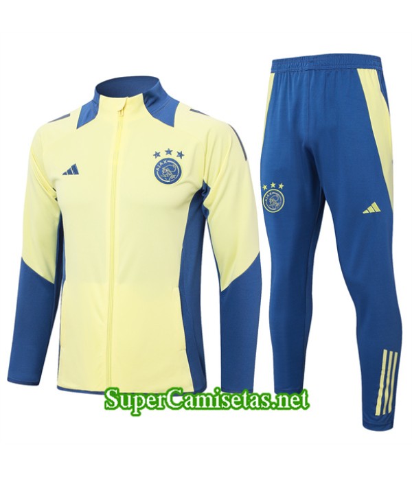 Tailandia Chaqueta Chándal Ajax Niño Amarillo 2024 2025