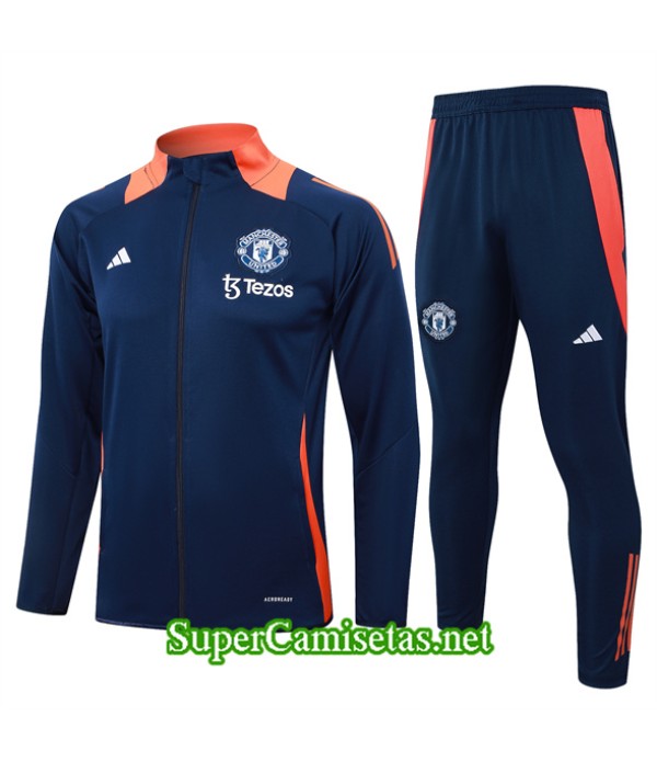 Tailandia Chaqueta Chándal Manchester United Azul Marino 2024 2025