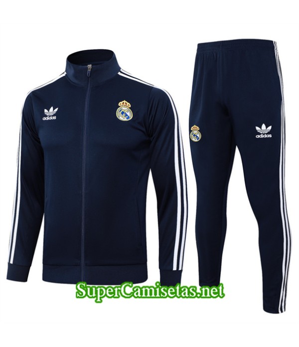 Tailandia Chaqueta Chándal Real Madrid Azul Marino 2024 2025