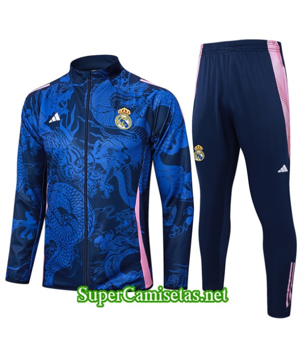 Tailandia Chaqueta Chándal Real Madrid Azul Marino 2024 2025