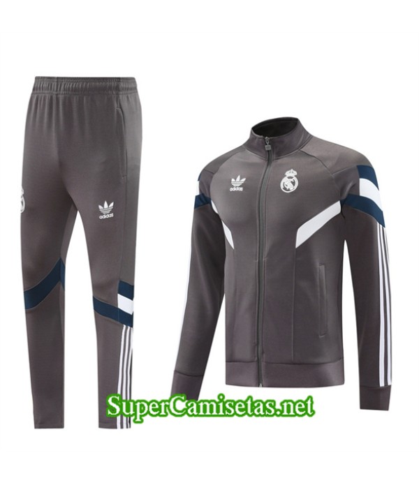 Tailandia Chaqueta Chándal Real Madrid Gris 2024 2025