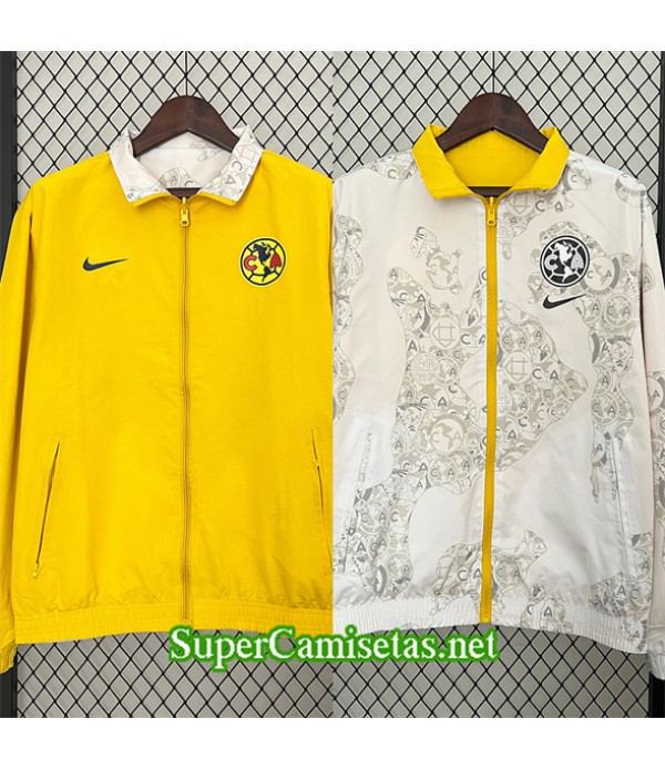 Tailandia Chaqueta Cortavientos Reversible Cf América Amarillo 2024 2025