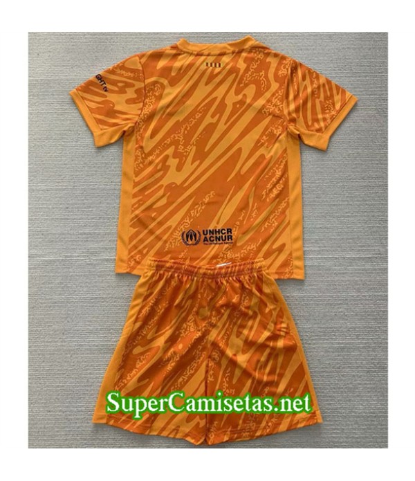 Tailandia Equipacion Camiseta Barcelona Niño Portero Naranja 2024 2025