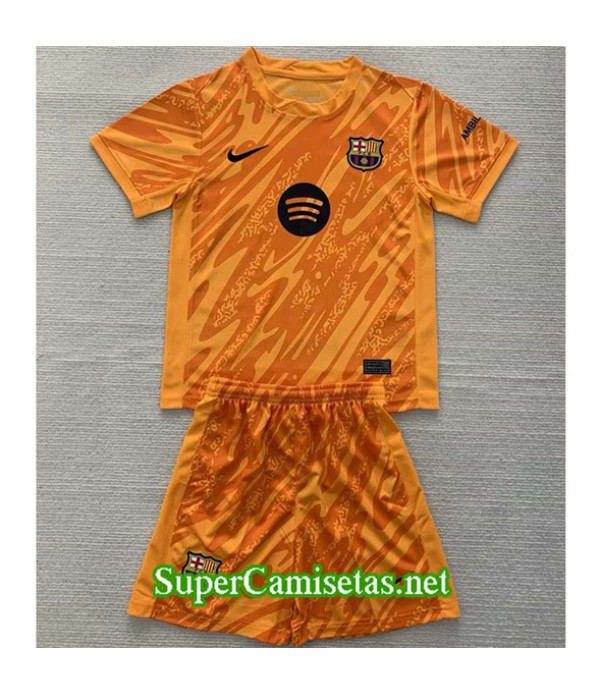 Tailandia Equipacion Camiseta Barcelona Niño Portero Naranja 2024 2025