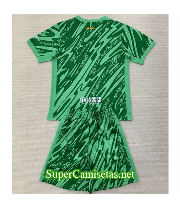 Tailandia Equipacion Camiseta Barcelona Niño Portero Verde 2024 2025